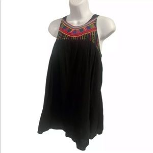 Billabong Womens XS Beaded Black Tunic Dress
